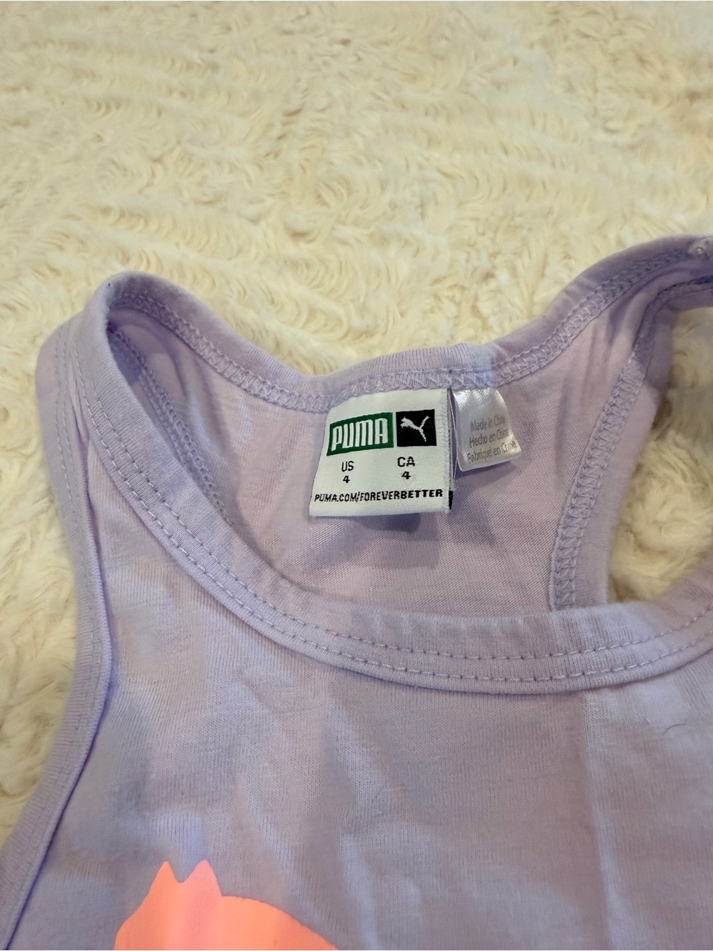 Puma Gray Tee & Lavender Tank with Coral Pink Logo - Picture 4 of 6